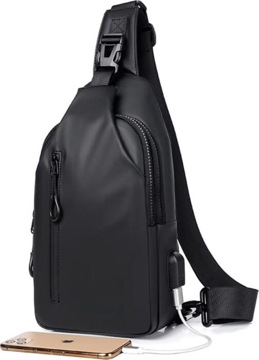 Lightweight Sling Bag Waterproof Crossbody Sling Backpack Small Chest Shoulder Backpack for Men Women(black) - Image 9