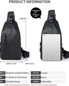 Lightweight Sling Bag Waterproof Crossbody Sling Backpack Small Chest Shoulder Backpack for Men Women(black)