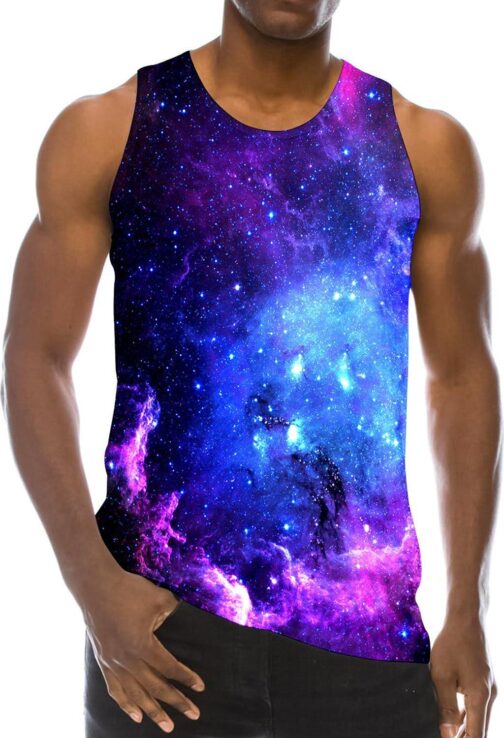 Loveternal Mens 3D Print Tank Top Summer Casual Novelty Polyester Gym Workout Bodybuilding Tank Tops