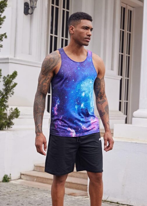 Loveternal Mens 3D Print Tank Top Summer Casual Novelty Polyester Gym Workout Bodybuilding Tank Tops - Image 3
