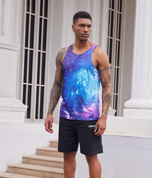 Loveternal Mens 3D Print Tank Top Summer Casual Novelty Polyester Gym Workout Bodybuilding Tank Tops - Image 2