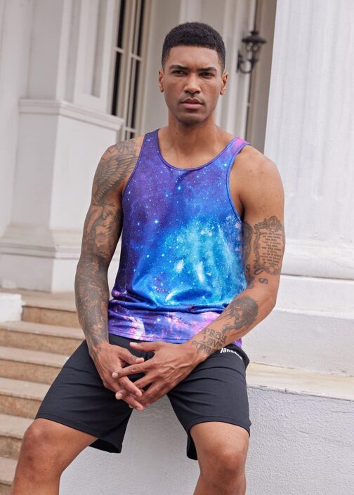 Loveternal Mens 3D Print Tank Top Summer Casual Novelty Polyester Gym Workout Bodybuilding Tank Tops - Image 4
