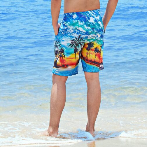 Loveternal Mens Swim Trunks Quick Dry Printed Beach Shorts Summer Boardshorts with Mesh Lining - Image 8