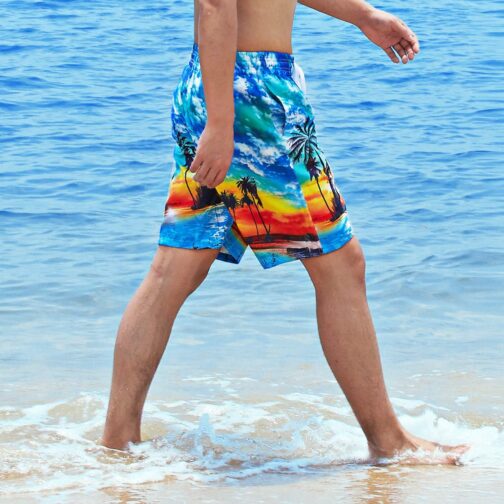 Loveternal Mens Swim Trunks Quick Dry Printed Beach Shorts Summer Boardshorts with Mesh Lining - Image 9