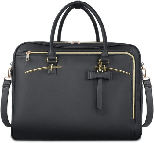 MATEIN 17.3 Inch Laptop Briefcase, Extra Large Convertible Briefcase Backpack for Women, Waterproof Laptop Bag for Work, 3 in 1 Shoulder Bag Computer Messenger Bag Gift for Business Office Lady, Black