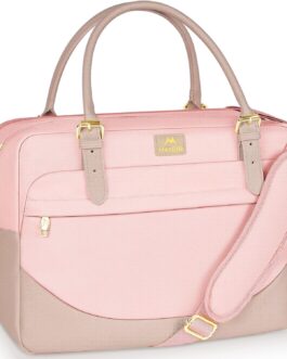 MATEIN Laptop Bag for Women, 15.6 inch Computer Briefcase Sleeve Case, Large Water Resistant Cute Messenger Work Tote Bible Temple Bag Crossbody for Teen Girls School College Office Travel Gifts, Pink