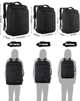 MATEIN Mens Travel Backpack, 27L Lightweight Carry on Backpack for Women, Expandable Business Backpacks, Waterproof Hiking Backpack for Outdoor Sports Rucksack Casual Daypack, Travel Essential, Black