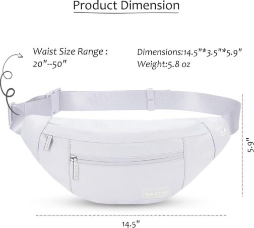 MAXTOP Large Crossbody Fanny Pack with 4-Zipper Pockets,Gifts for Enjoy Sports Festival Workout Traveling Running Casual Hands-Free Wallets Waist Pack Phone Bag Fits All Phones - Image 5