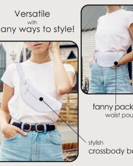 MAXTOP Large Crossbody Fanny Pack with 4-Zipper Pockets,Gifts for Enjoy Sports Festival Workout Traveling Running Casual Hands-Free Wallets Waist Pack Phone Bag Fits All Phones