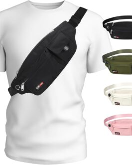 MAXTOP Large Crossbody Fanny Pack Running Travel Belts for Women Men,Water Resistant Belt Bag for Fitness Yoga Jogging Hiking Dog Waliking,Running Accessories Waist Pack Passport Bag Fits All Phones