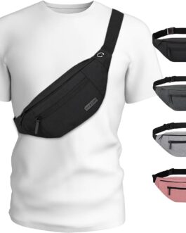 MAXTOP Large Crossbody Fanny Pack with 4-Zipper Pockets,Gifts for Enjoy Sports Festival Workout Traveling Running Casual Hands-Free Wallets Waist Pack Phone Bag Fits All Phones