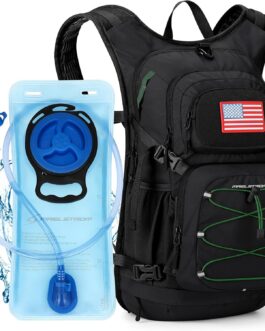 Maelstrom Hydration Backpack, Hiking Backpack with 2L Water Bladder, High Flow Bite Valve Water Backpack Men Women Lightweight Insulation for Hiking, Cycling, Running, Climbing, Camping