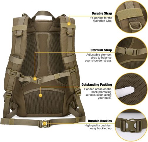 Mardingtop Small Tactical Backpack,Molle Hiking Backpack for Backpacking,Cycling and Biking ,25L Backpack - Image 6
