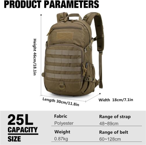 Mardingtop Small Tactical Backpack,Molle Hiking Backpack for Backpacking,Cycling and Biking ,25L Backpack - Image 3