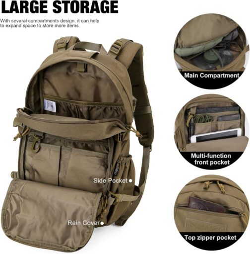 Mardingtop Small Tactical Backpack,Molle Hiking Backpack for Backpacking,Cycling and Biking ,25L Backpack - Image 5