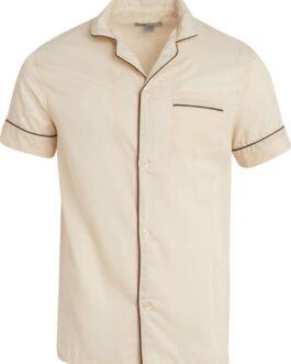 Men’s 2-Piece Pajama Set with Short Sleeve Shirt and Long Pants