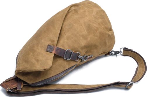 Men's Sling Backpack Waxed Canvas Crossbody Bag Casual Daypacks - Image 7