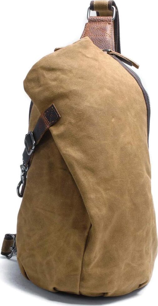 Men's Sling Backpack Waxed Canvas Crossbody Bag Casual Daypacks