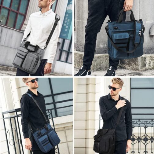 Mens Messenger Bag Laptop Shoulder Bag Computer Work Office Bag Waterproof Briefcases for Travel Work - Image 6