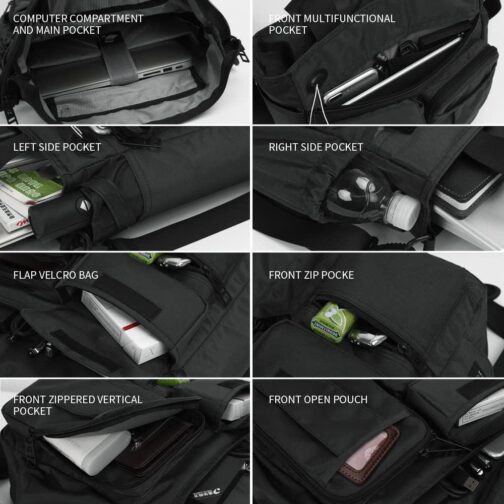 Mens Messenger Bag Laptop Shoulder Bag Computer Work Office Bag Waterproof Briefcases for Travel Work - Image 5