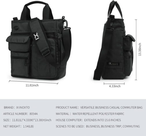 Mens Messenger Bag Laptop Shoulder Bag Computer Work Office Bag Waterproof Briefcases for Travel Work - Image 4