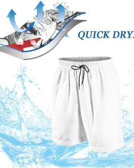Mens Quick Dry Swim Trunks with Mesh Lining, Summer Surf Long Beach Pants Board Shorts Bathing Suits