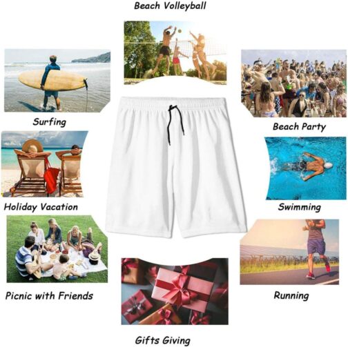 Mens Quick Dry Swim Trunks with Mesh Lining, Summer Surf Long Beach Pants Board Shorts Bathing Suits - Image 4
