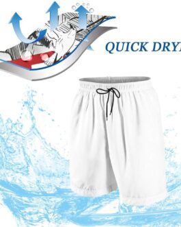 Mens Swim Trunks, Quick Dry Summer Board Beach Shorts with Mesh Lining and Pockets
