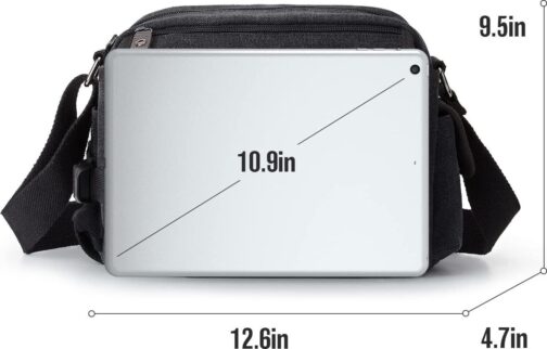 Men's Crossbody Messenger Bag, Classic Canvas Shoulder Bag, Water Resistant - Image 9