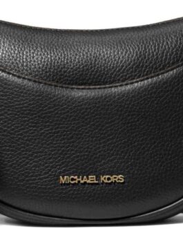 Michael Kors Dover Small Leather Crossbody Bag Purse Handbag (Black)