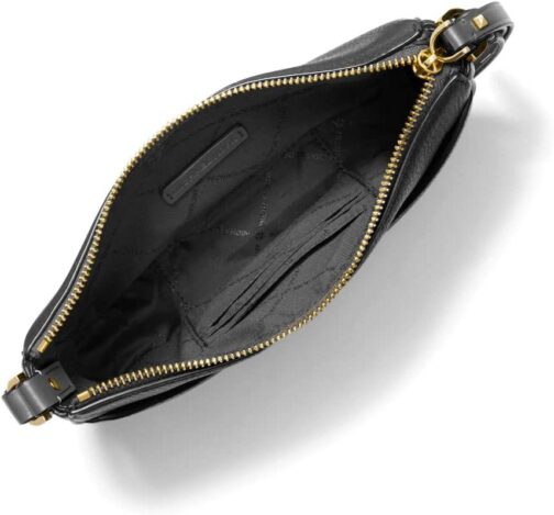 Michael Kors Dover Small Leather Crossbody Bag Purse Handbag (Black) - Image 3