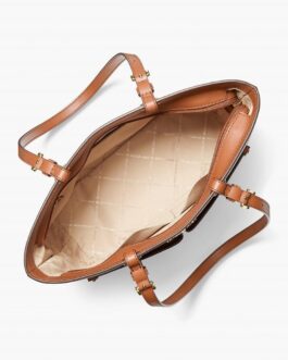 Michael Kors Jet Sest Travel Medium Double Pocket Tote Non-Leather Vegan (Vanilla)