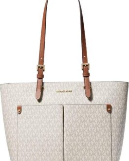 Michael Kors Jet Sest Travel Medium Double Pocket Tote Non-Leather Vegan (Vanilla)