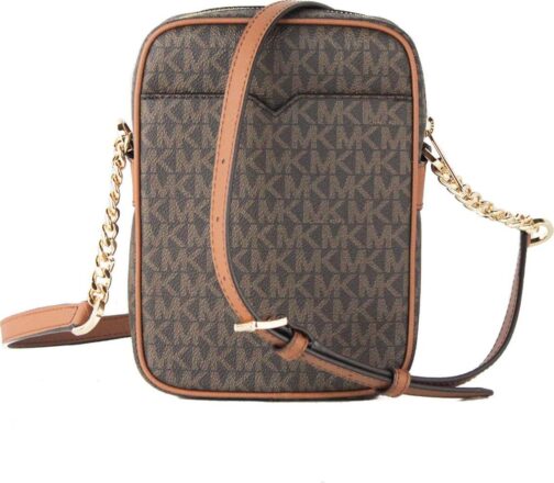 Michael Kors Jet Set Travel Signature PVC Medium Logo Chain Crossbody Flight Bag - Image 2
