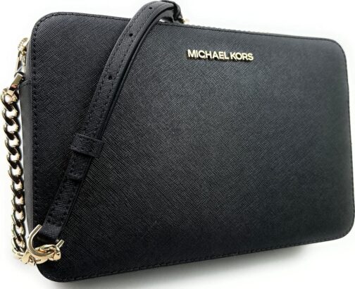 Michael Kors Women's Jet Set Item East West Crossbody Bag in Black with Gold hardware (Black/Gold) - Image 2
