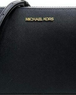Michael Kors Women’s Jet Set Item East West Crossbody Bag in Black with Gold hardware (Black/Gold)