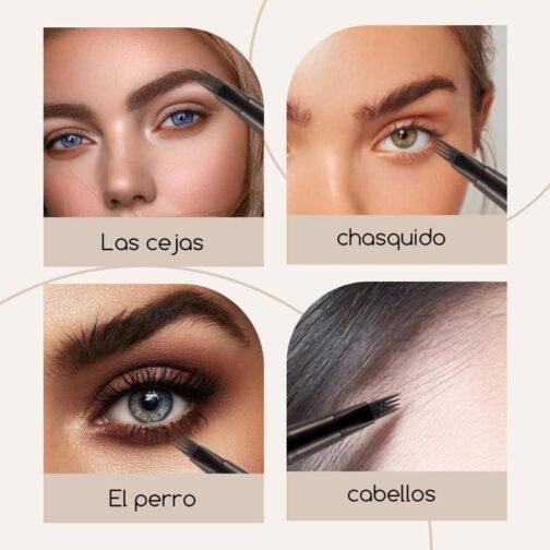 Microblading Eyebrow Pen,2024 Upgraded 3D Waterproof 4-Tip Microblading Eyebrow Pencil,Eyebrow Pencil,Natural Makeup Long-Lasting Fine Stroke Magic Eyebrow Pencil for Women Stay on All Day(Grey black) - Image 3