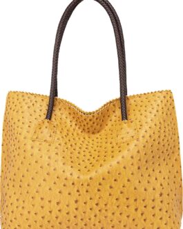 Milan Chiva Tote Bag for Women with Zipper Large Ostrich Vegan Leather Shoulder Purses and Handbags