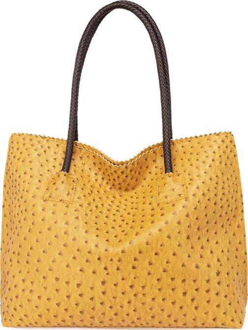 Milan Chiva Tote Bag for Women with Zipper Large Ostrich Vegan Leather Shoulder Purses and Handbags