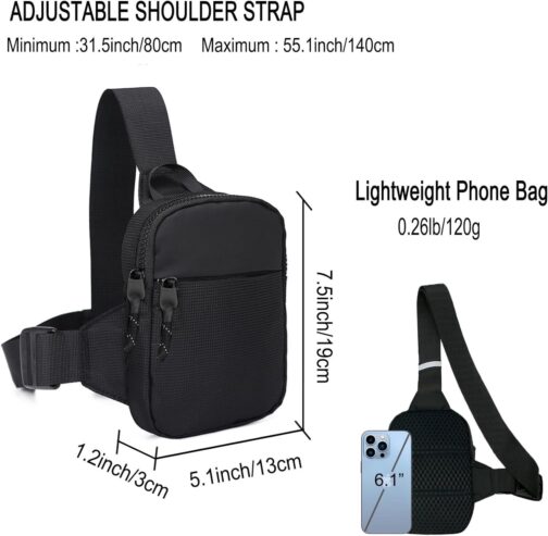 Mini Sling Bag Men Women Small Crossbody Bag Waterproof Phone Chest Bag Fanny Packs Personal Pocket Bag Hiking Backpack - Image 5