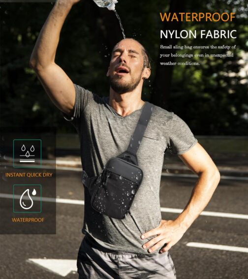 Mini Sling Bag for Men and Women, Small Crossbody Bag Trendy, Casual Waterproof Phone Chest Bag for Travel - Image 2