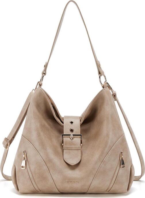 Missnine Hobo Bags for Women Vegan Leather Shoulder Tote Purses and Handbags Large Trendy Crossbody Bag