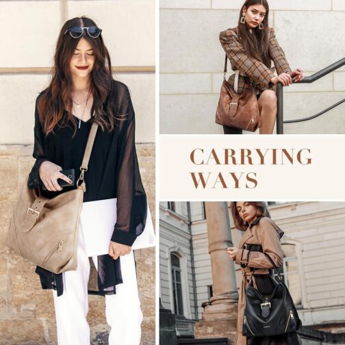 Missnine Hobo Bags for Women Vegan Leather Shoulder Tote Purses and Handbags Large Trendy Crossbody Bag - Image 4