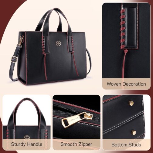 Missnine Laptop Bag for Women 15.6 inch PU Leather Briefcase Professional Computer Bag Business Office Work Bag - Image 4