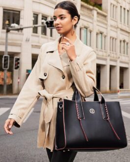 Missnine Laptop Bag for Women 15.6 inch PU Leather Briefcase Professional Computer Bag Business Office Work Bag