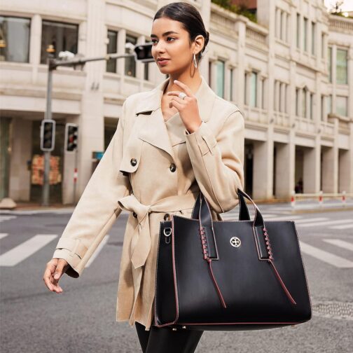 Missnine Laptop Bag for Women 15.6 inch PU Leather Briefcase Professional Computer Bag Business Office Work Bag - Image 2