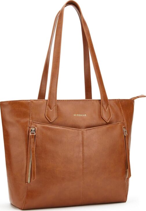 Missnine Tote Bag for Women with Zipper, Leather Purse and Handbags, Ladies Top-handle Shoulder Bags for Work, Casual, Travel - Image 7