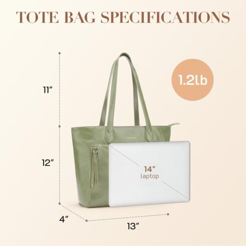 Missnine Tote Bag for Women with Zipper, Leather Purse and Handbags, Ladies Top-handle Shoulder Bags for Work, Casual, Travel - Image 6