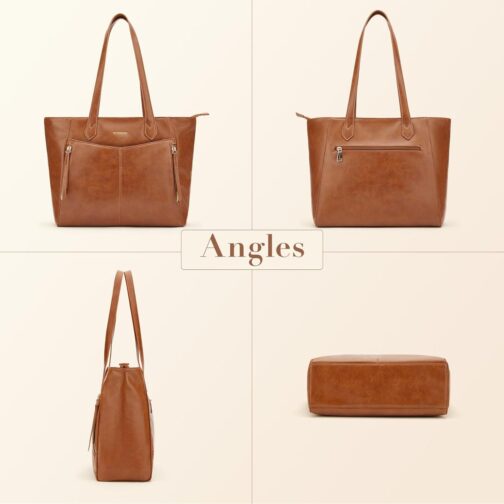 Missnine Tote Bag for Women with Zipper, Leather Purse and Handbags, Ladies Top-handle Shoulder Bags for Work, Casual, Travel - Image 5