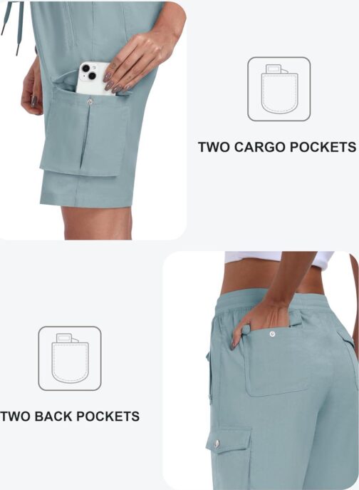 MoFiz Women's Hiking Shorts Athletic Outdoor Cargo Shorts for Women Quick Dry Running Summer Shorts with Pockets - Image 4